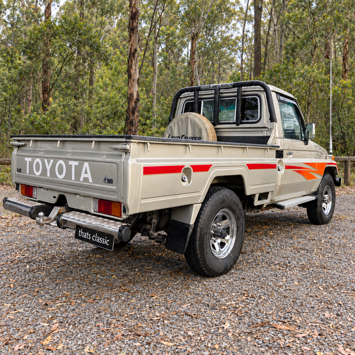 Toyota Land Cruiser 70 FZJ79 pickup opposite rear angle