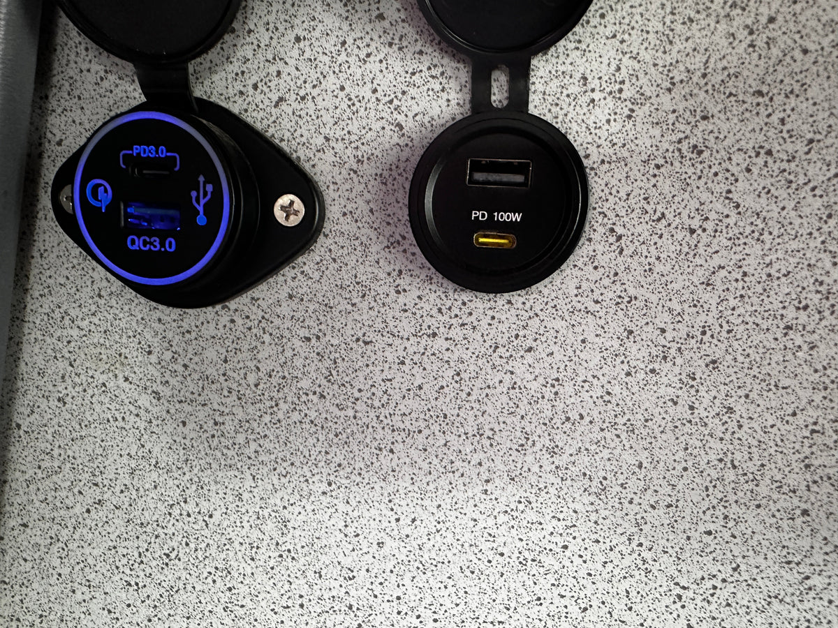 USB and 100W USB C charging points
