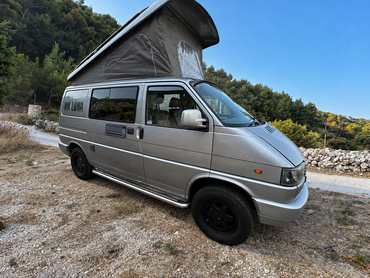 1993 Volkswagen T4 Syncro Reimo campervan with roof raised